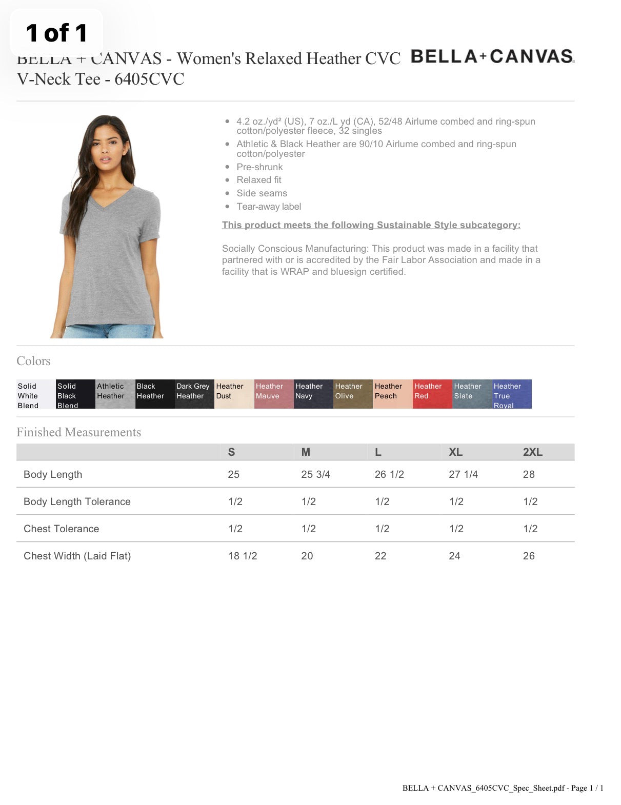 BELLA+CANVAS. VNECK. AWAKE.