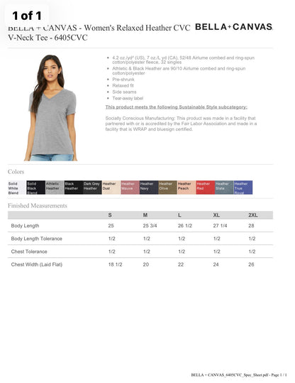 BELLA+CANVAS. VNECK. AWAKE.