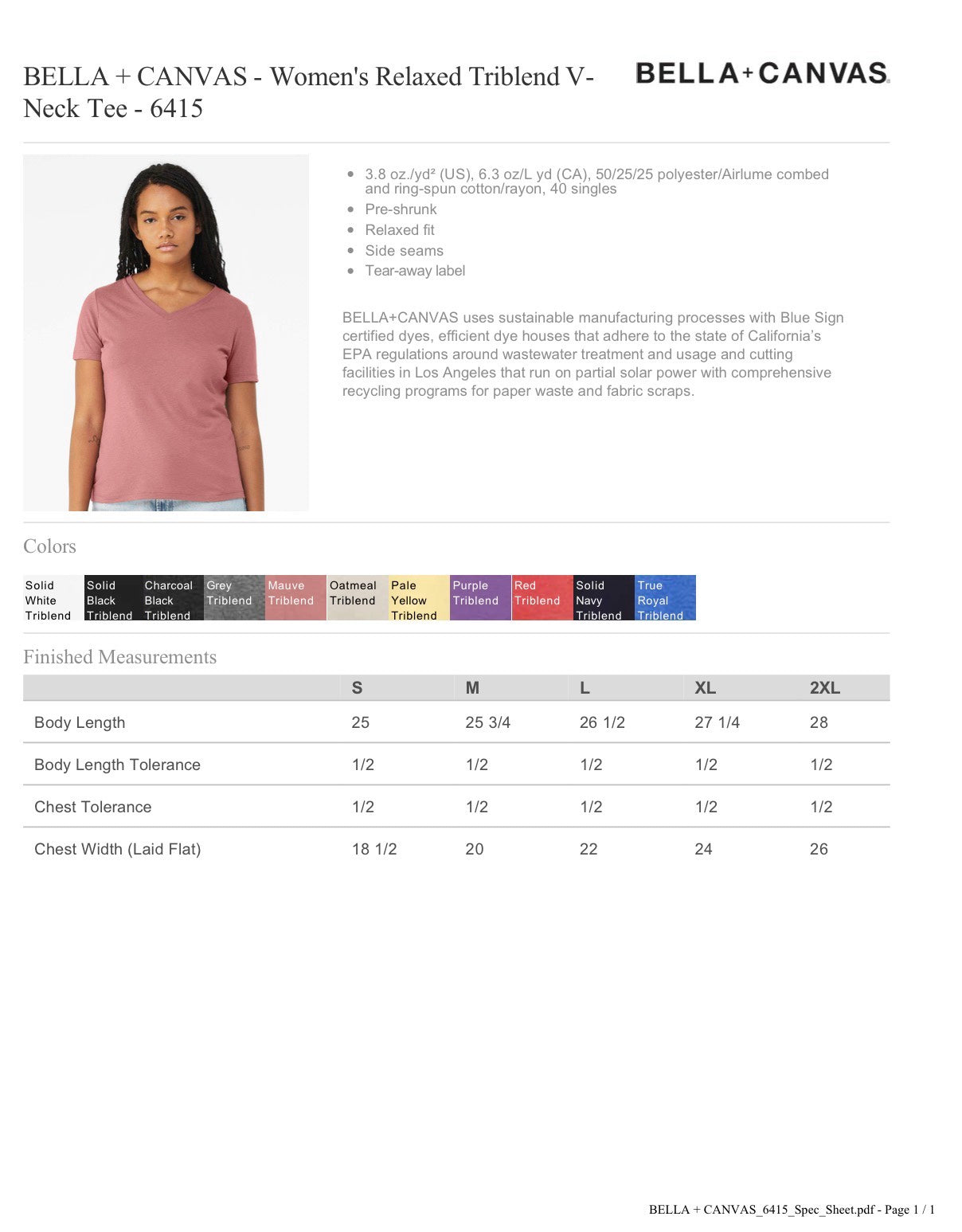 BELLA+CANVAS. VNECK. AWAKE.