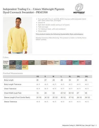 INDEPENDENT TRADING. CREWNECK. AWAKE.